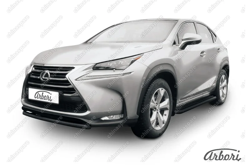 AFZDALNX06B Защита переднего бампера d57 короткая Arbori черн. для LEXUS NX 2014-2017