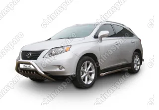 Кенгурятник d76 низкий с защитой картера Arbori нерж. сталь для Lexus RX350 2009-2012