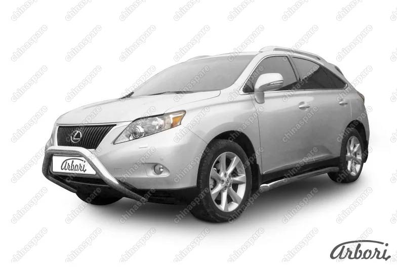 Кенгурятник d76 низкий "мини" Arbori нерж. сталь для Lexus RX350 2009-2012