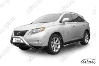 Кенгурятник d76 низкий "мини" Arbori нерж. сталь для Lexus RX350 2009-2012