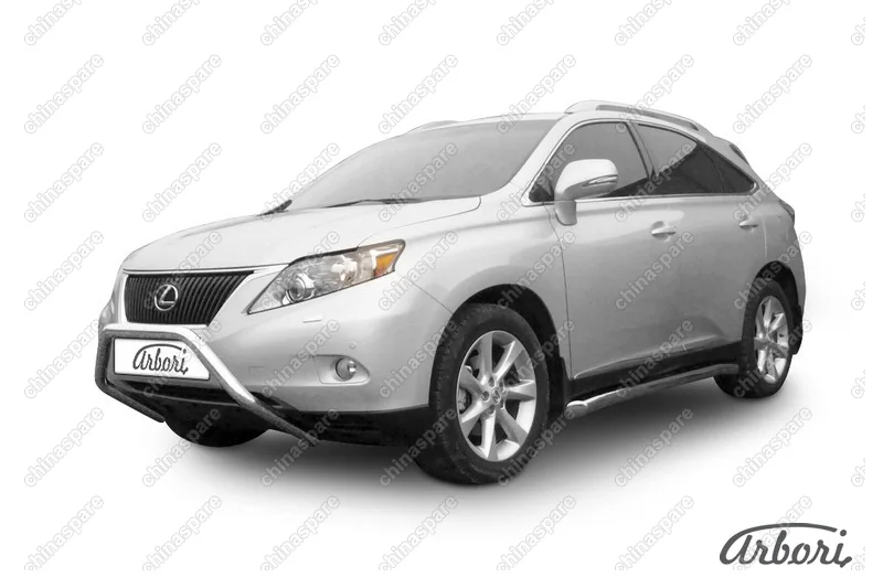 Кенгурятник d57 низкий "мини" Arbori нерж. сталь для Lexus RX350 2009-2012