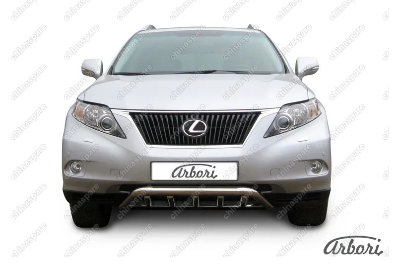 Защита переднего бампера d57 с защитой картера Arbori нерж. сталь для Lexus RX350 2009-2012