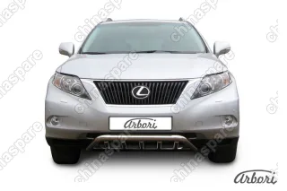 Защита переднего бампера d57 с защитой картера Arbori нерж. сталь для Lexus RX350 2009-2012