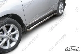 Защита порогов d76 труба с гибами Arbori нерж. сталь для Lexus RX350 2009-2012