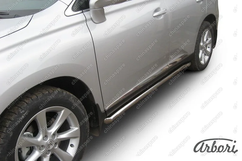 Защита порогов d57 труба с гибами Arbori нерж. сталь для Lexus RX350 2009-2012