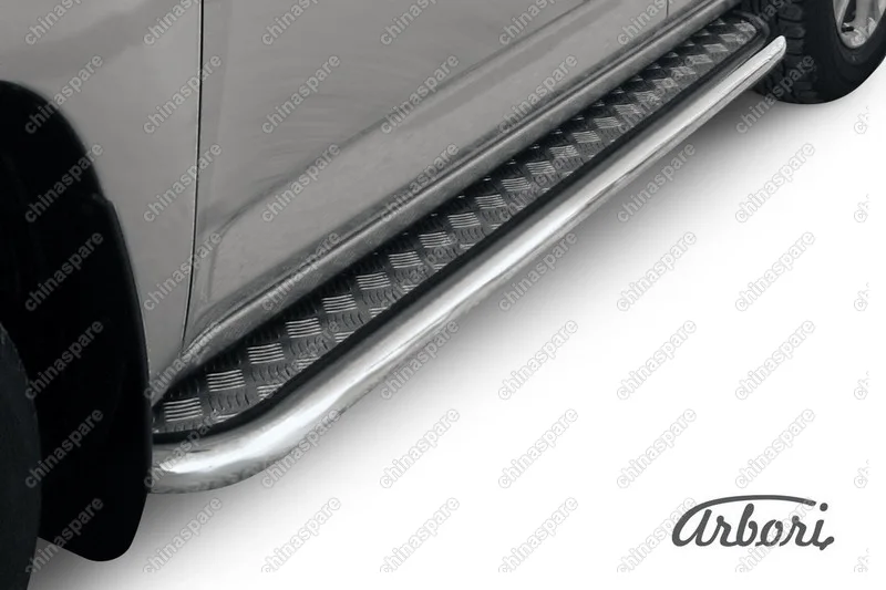 Защита порогов d57 с листом Arbori нерж. сталь для Lexus RX350/RX-270 2012-2015