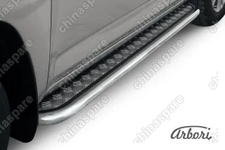 Защита порогов d57 с листом Arbori нерж. сталь для Lexus RX350/RX-270 2012-2015
