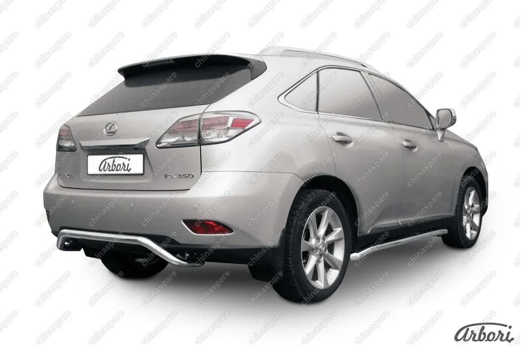 Защита заднего бампера d57 "скоба" Arbori нерж. сталь для Lexus RX350/RX-270 2012-2015