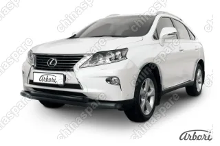 Защита переднего бампера d76+d57 двойная Arbori черн. для Lexus RX350/RX-270 2012-2015