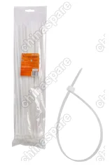 Стяжки (хомуты) кабельные 4,8*400 мм, пластиковые, белые, 100 шт.