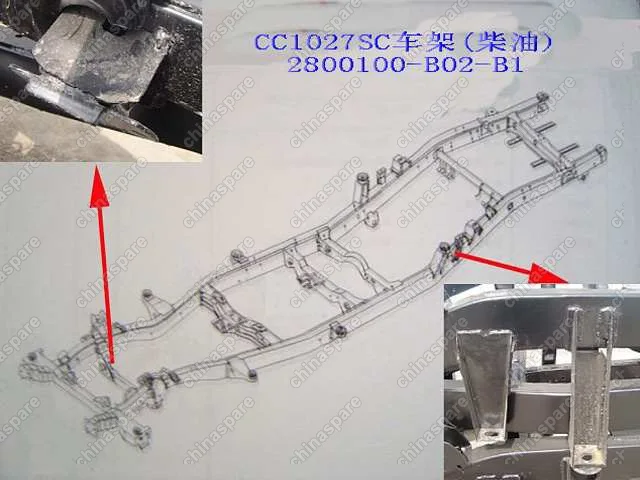 2800100B02B1 Frame assy(cc1027sc diesel) Great Wall Sailor