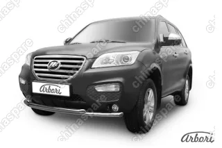 Защита переднего бампера D60+D60  X60 2011 Arbori нерж. сталь для LIFAN X60 2015-нв