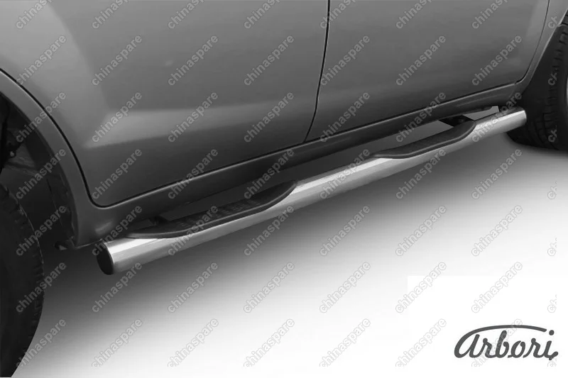 Защита порогов  d76 с проступями X60 2011  Arbori нерж. сталь для LIFAN X60 2015-нв