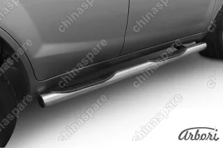 Защита порогов  d76 с проступями X60 2011  Arbori нерж. сталь для LIFAN X60 2015-нв