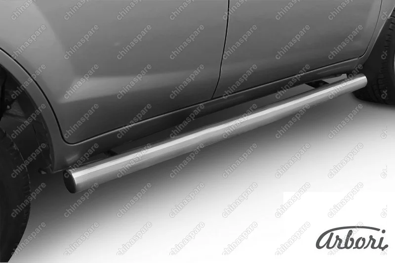 Защита порогов  d76 X60 2011  Arbori нерж. сталь для LIFAN X60 2015-нв