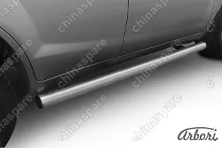 Защита порогов  d76 X60 2011  Arbori нерж. сталь для LIFAN X60 2015-нв
