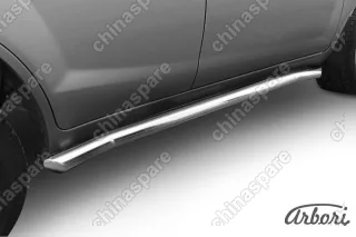 Защита порогов  d60 с изгибами X60 2011  Arbori нерж. сталь для LIFAN X60 2015-нв