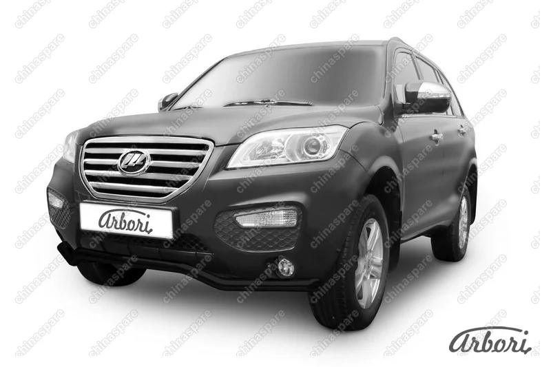 Защита переднего бампера D60 X60 2011  Arbori черн. для LIFAN X60 2015-нв