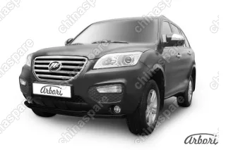 Защита переднего бампера D60+D60  X60 2011 Arbori черн. для LIFAN X60 2015-нв