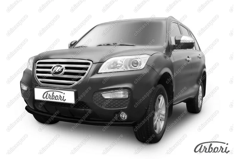 Защита переднего бампера D60 Lifan X60 2011  Arbori черн. для LIFAN X60 2015-нв