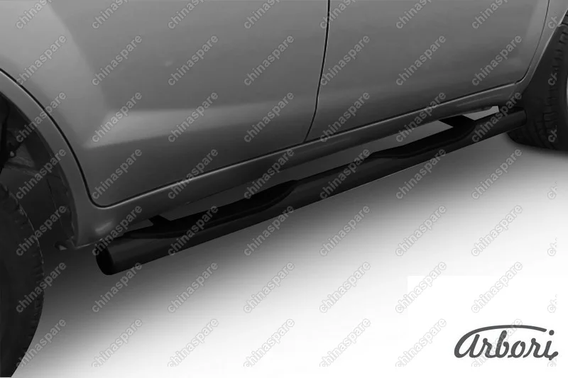 Защита порогов  d76 с проступями X60 2011  Arbori черн. для LIFAN X60 2015-нв