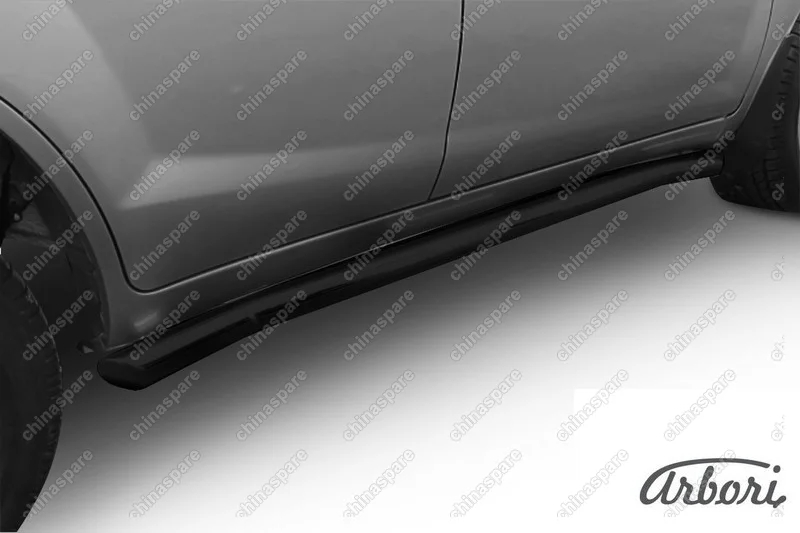 Защита порогов  d60 с изгибами X60 2011  Arbori черн. для LIFAN X60 2015-нв