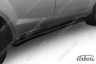 Защита порогов  d60 с изгибами X60 2011  Arbori черн. для LIFAN X60 2015-нв