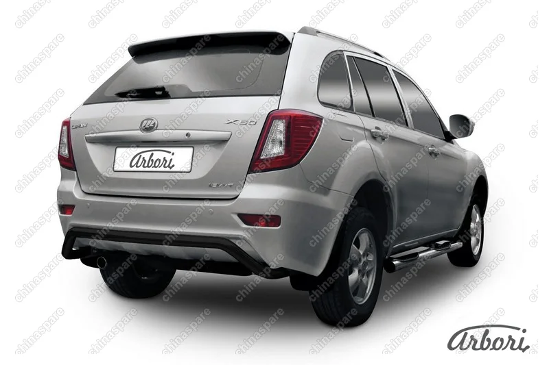 Защита заднего бампера D60  X60 2011  Arbori черн. для LIFAN X60 2015-нв