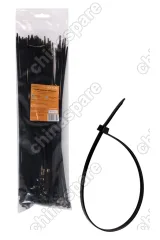 Стяжки (хомуты) кабельные 4,8*350 мм, пластиковые, черные, 100 шт.