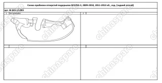 BIMA10003 Подкрылок MAZDA 3, 2009-2010, 2011-2013 хб., сед. (задний левый)