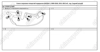 BIMA10003 Подкрылок MAZDA 3, 2009-2010, 2011-2013 хб., сед. (задний левый)