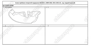 BIMA10004 Подкрылок MAZDA 3, 2009-2010, 2011-2013 хб., сед. (задний правый)