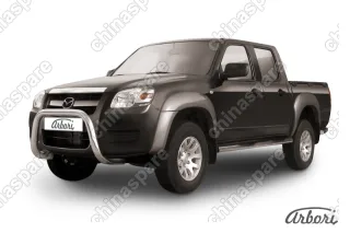 AFZDAMZB03 Кенгурятник d76 низкий "мини" Arbori нерж. сталь для Mazda BT-50 2006-2011