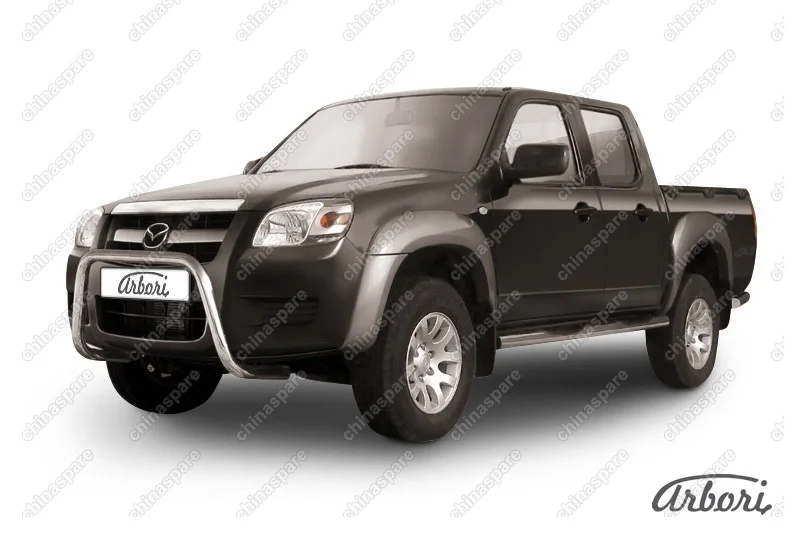 AFZDAMZB06 Кенгурятник d57 низкий "мини" Arbori нерж. сталь для Mazda BT-50 2006-2011