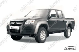 AFZDAMZB09B Защита переднего бампера d57+d57 двойная Arbori черн. для Mazda BT-50 2006-2011