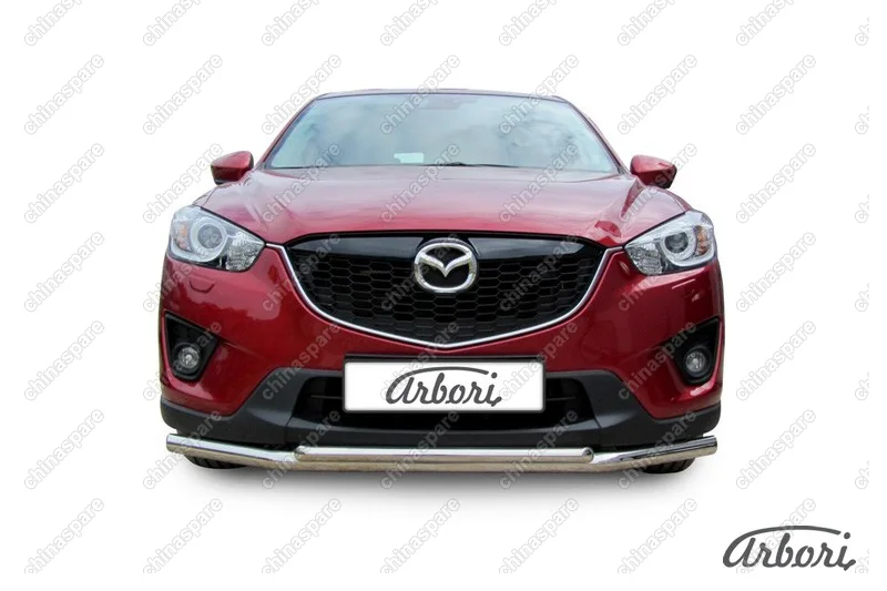 AFZDAMZCX501 Защита переднего бампера d57+d42 двойная Arbori нерж. сталь для MAZDA CX-5 2015-2017
