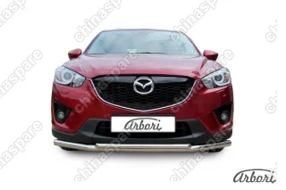 AFZDAMZCX501 Защита переднего бампера d57+d42 двойная Arbori нерж. сталь для MAZDA CX-5 2015-2017