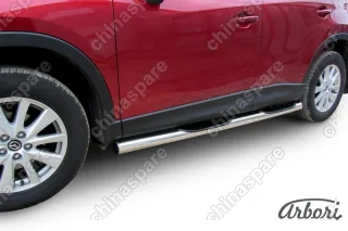 AFZDAMZCX503 Защита порогов d76 с проступями Arbori нерж. сталь для MAZDA CX-5 2015-2017