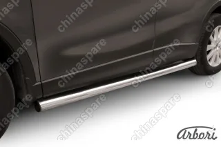 AFZDAMZCX504 Защита порогов d76 труба Arbori нерж. сталь для MAZDA CX-5 2015-2017