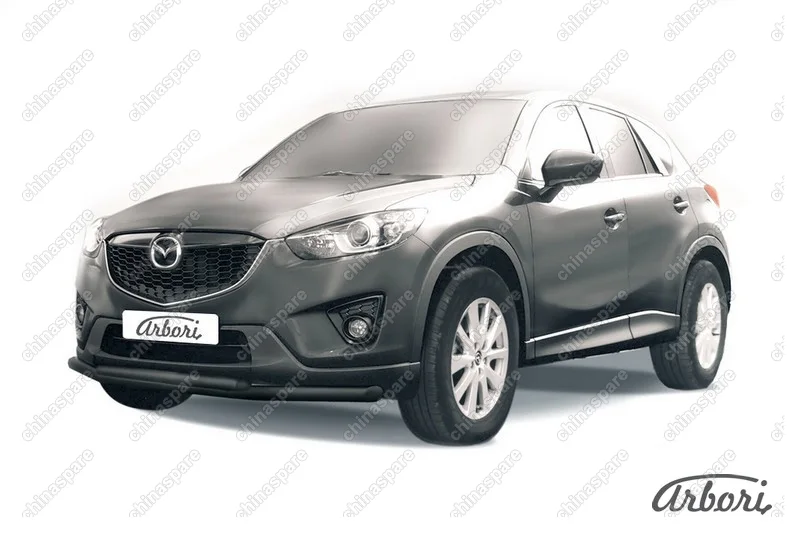 AFZDAMZCX501B Защита переднего бампера d57+d42 двойная Arbori черн. для MAZDA CX-5 2015-2017