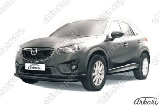 AFZDAMZCX501B Защита переднего бампера d57+d42 двойная Arbori черн. для MAZDA CX-5 2015-2017