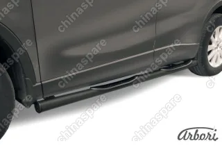 AFZDAMZCX503B Защита порогов d76 с проступями Arbori черн. для MAZDA CX-5 2015-2017
