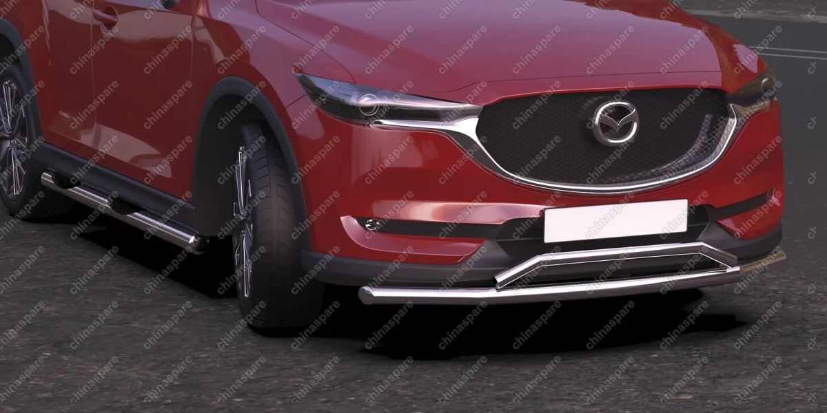 AFZDAMZCX17505 Защита порогов d76 с проступями Arbori нерж. сталь для MAZDA CX-5 2017-нв