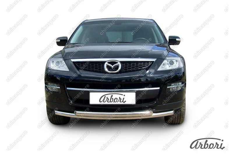 AFZDAMZCX903 Защита переднего бампера d57+d57 двойная Arbori нерж. сталь для Mazda CX-9 2007-2012