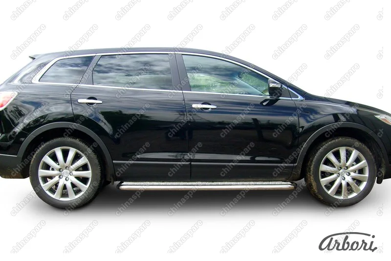AFZDAMZCX908 Защита порогов d57 с листом Arbori нерж. сталь для Mazda CX-9 2007-2012