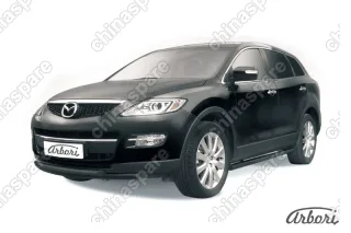 AFZDAMZCX903B Защита переднего бампера d57+d57 двойная Arbori черн. для Mazda CX-9 2007-2012