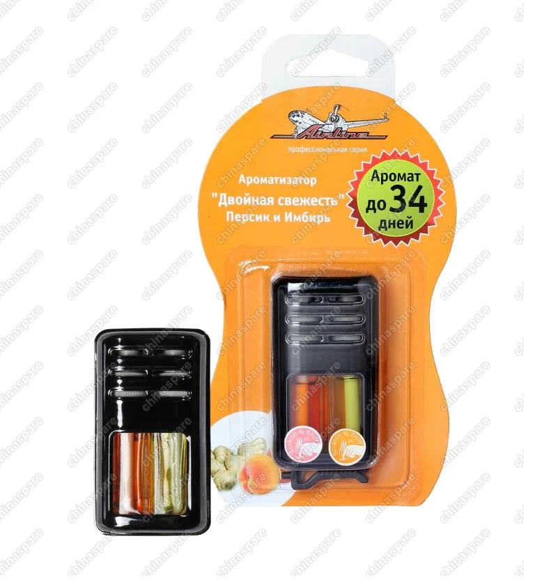 Ароматизатор на дефлектор гелевый Двойная свежесть персик и имбирь