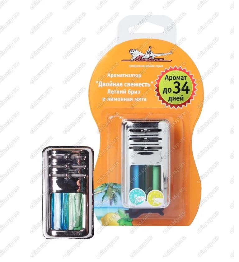 Ароматизатор на дефлектор гелевый Двойная свежесть летний бриз и лимонная мята