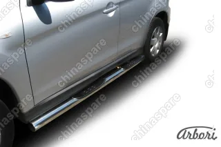 Защита порогов d76 с проступями Arbori нерж. сталь для Mitsubishi ASX 2015-2018