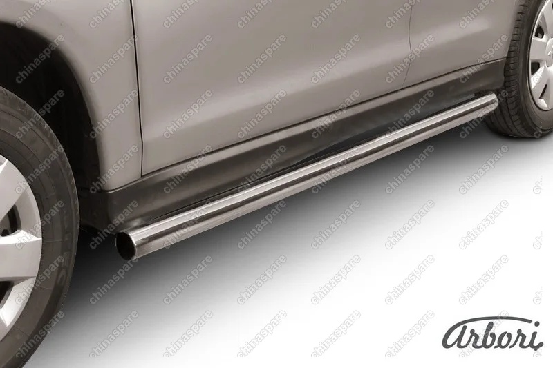 Защита порогов d76 труба  Arbori нерж. сталь для Mitsubishi ASX 2015-2018